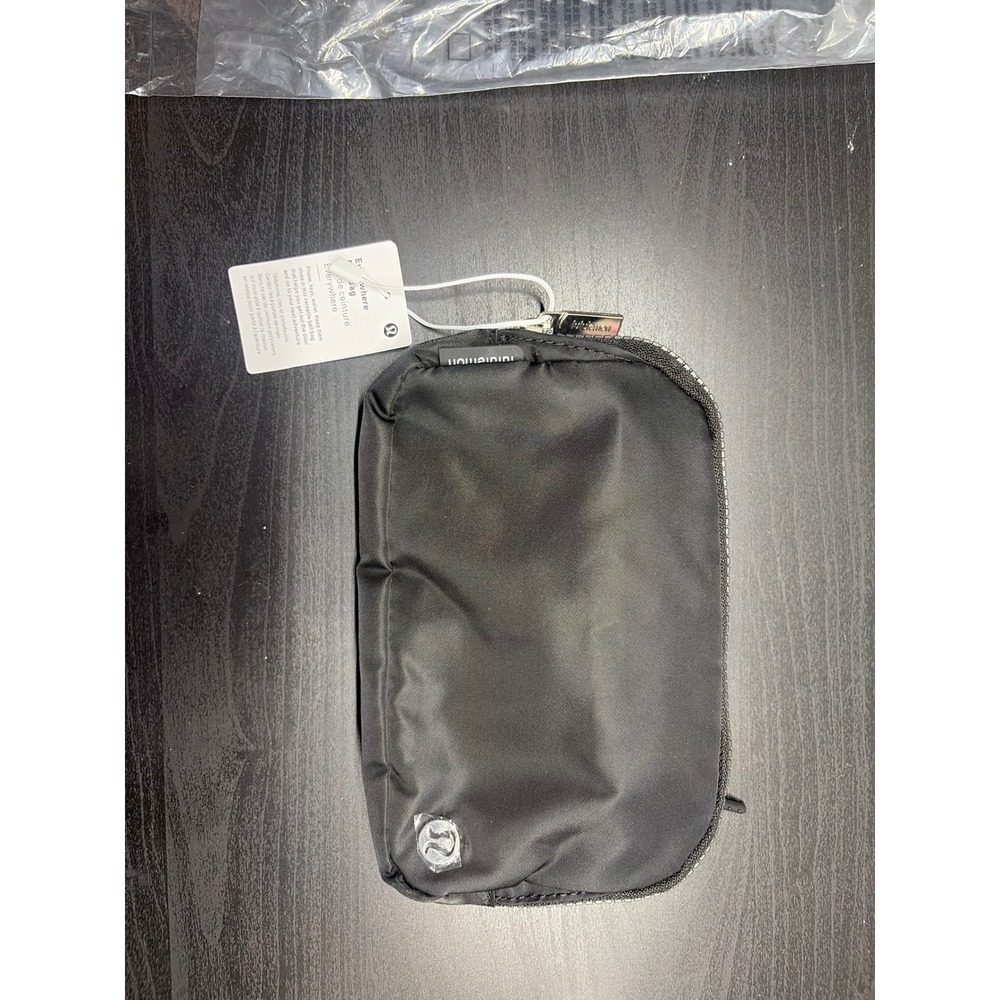 Lululemon Everywhere Belt Bag 1L Black Wordmark Strap Waist Pack NWT